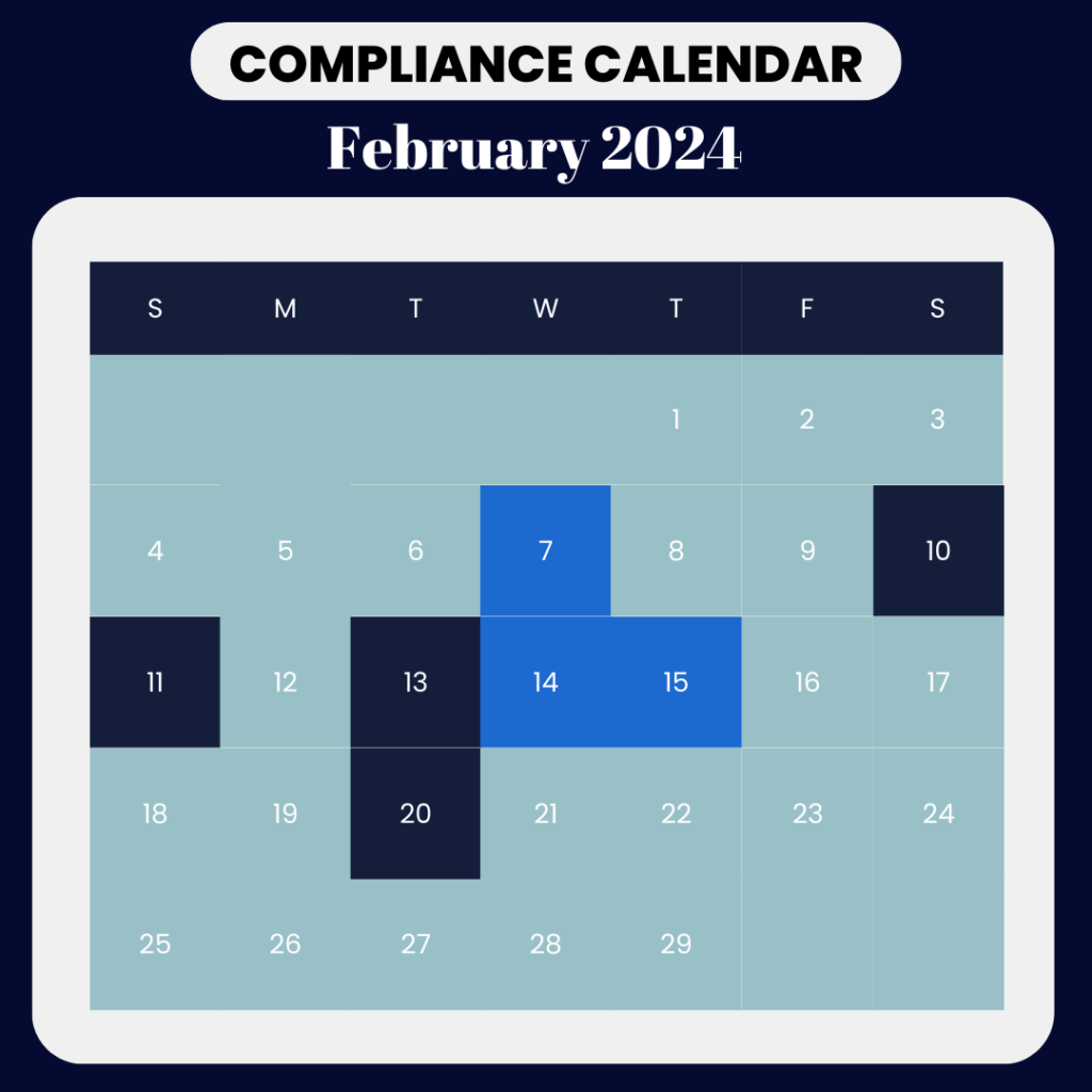 Compliance Calendar for February 2024